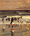 Winslow Homer Famous Paintings - Beach Scene